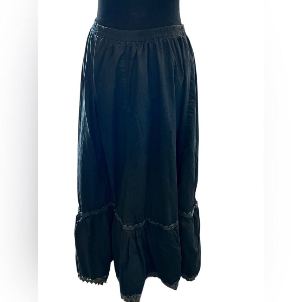Scully Maxi Skirt Womens L Prairie Festival Full Long Black Tall Western Rodeo